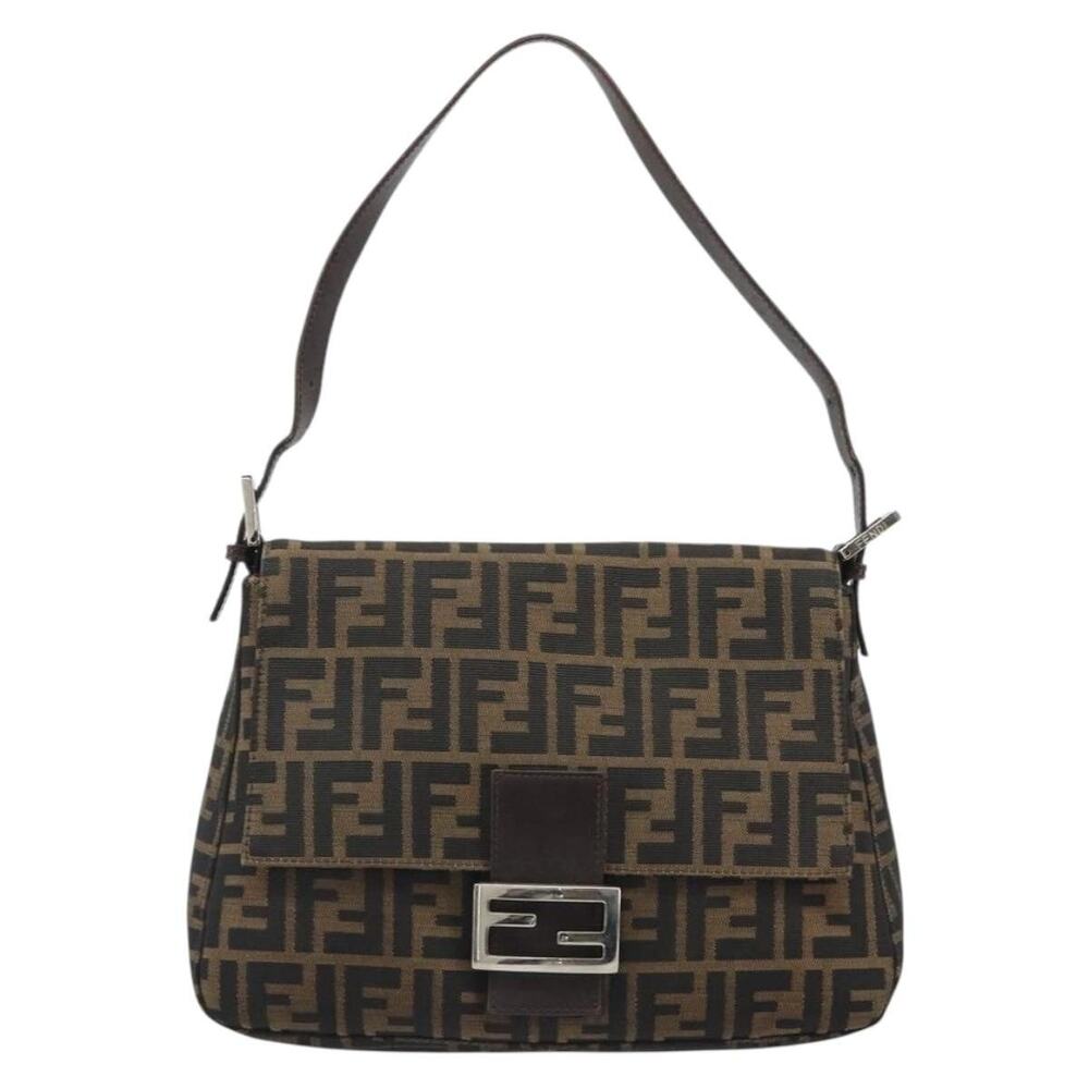 Fendi Zucca Mamma Baguette Shoulder Bag Black